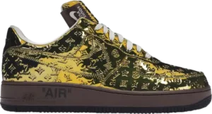 AF1 x OW by Virgil - Metallic Gold Black Customs