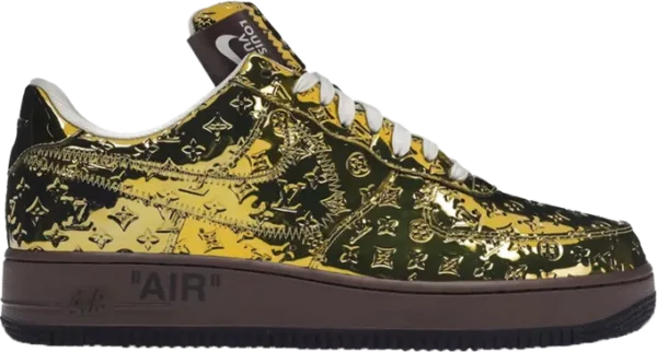 AF1 x OW by Virgil - Metallic Gold Black Customs