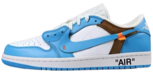 AJ1 Low X OW Customs University Blue