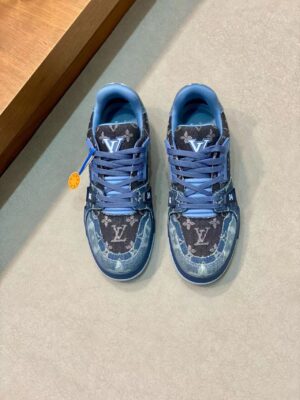 LV Trainers Blue Denim