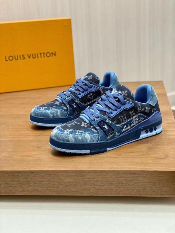 LV Trainers Blue Denim