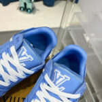 LV Trainers Blue Embossed Monogram