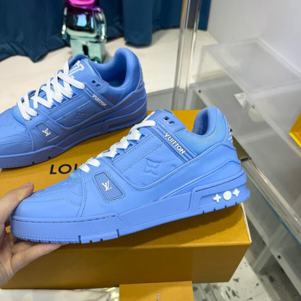 LV Trainers Blue Embossed Monogram