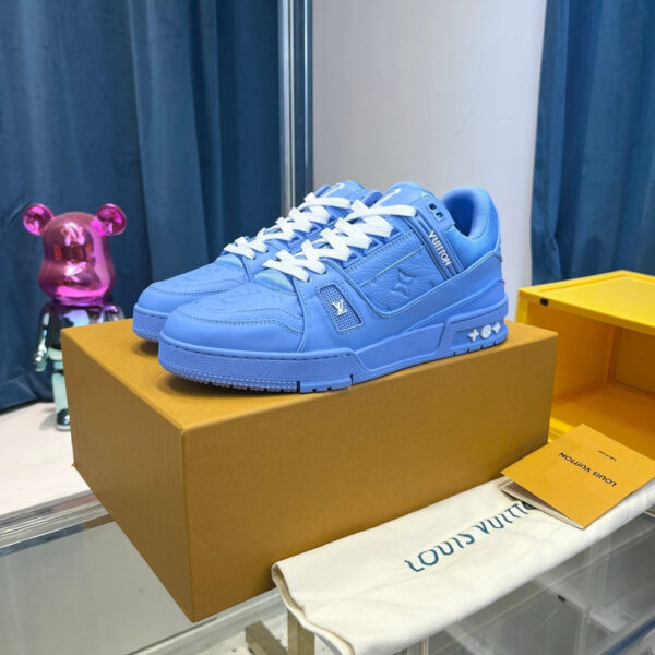 LV Trainers Blue Embossed Monogram