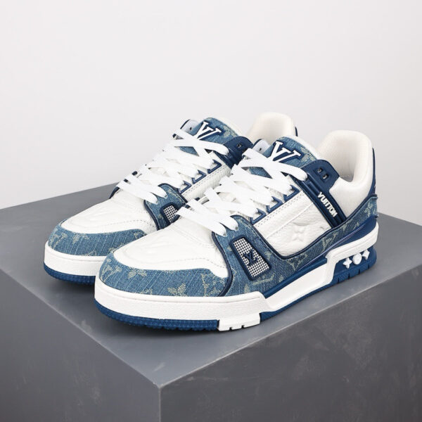 LV Trainers Monogram Denim Blue