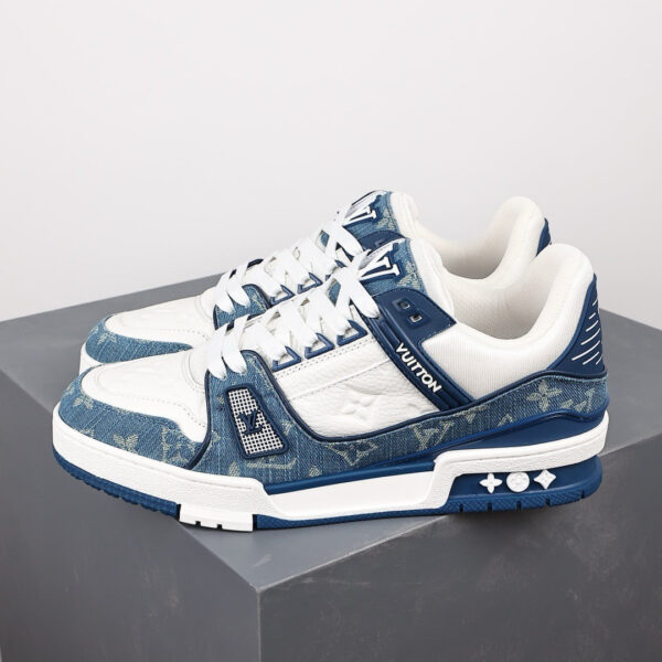 LV Trainers Monogram Denim Blue