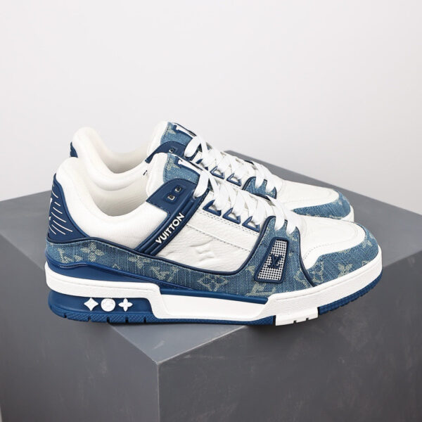 LV Trainers Monogram Denim Blue