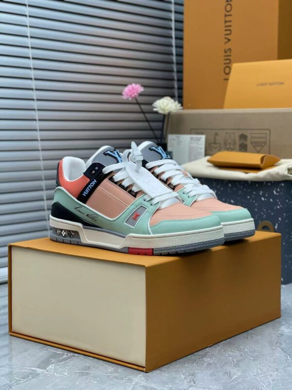 LV Trainers Orange Sage