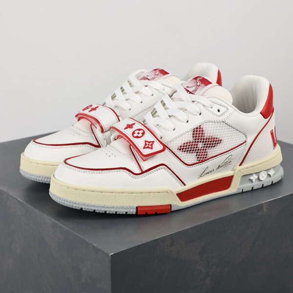 LV Trainers Velcro Strap Mesh Red