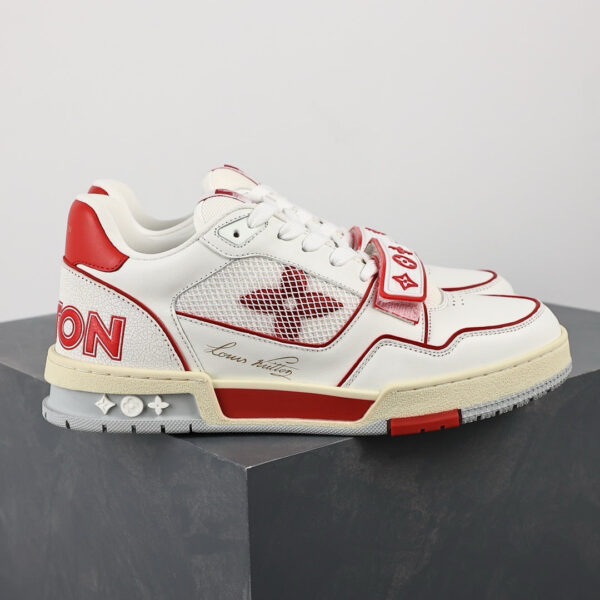 LV Trainers Velcro Strap Mesh Red
