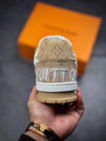 LV Trainers Velcro Strap Monogram Denim Beige