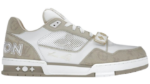 LV Trainers Velcro Strap Monogram Denim Beige