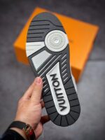 LV Trainers Velcro Strap Monogram Denim Black