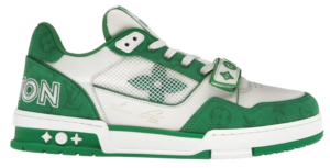 LV Trainers Velcro Strap Monogram Denim Green