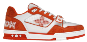 LV Trainers Velcro Strap Monogram Denim Orange