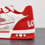 LV Trainers Velcro Strap Monogram Denim Red