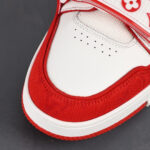 LV Trainers Velcro Strap Monogram Denim Red