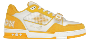 LV Trainers Velcro Strap Monogram Denim Yellow