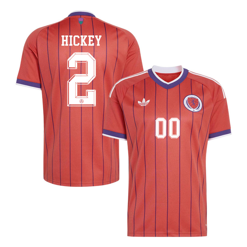 Aaron Hickey 2 Scotland National Team 2026 Away Jersey - Red, Men - Jersey Teams