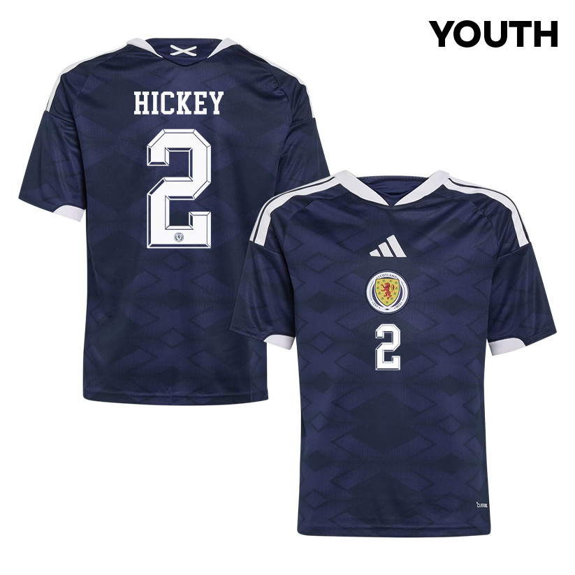 Aaron Hickey 2 Youth Scotland National Team 2026 Home Jersey - Navy - Jersey Teams