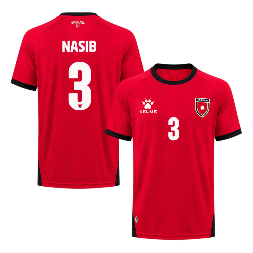 Abdallah Nasib 3 Jordan 2026 Away Jersey - Red, Men - Jersey Teams