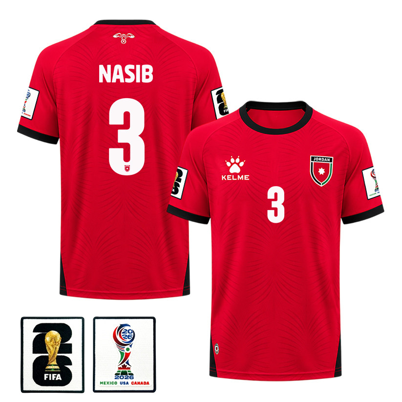 Abdallah Nasib 3 Jordan 2026 Away Jersey – Red, Men – Jersey Teams