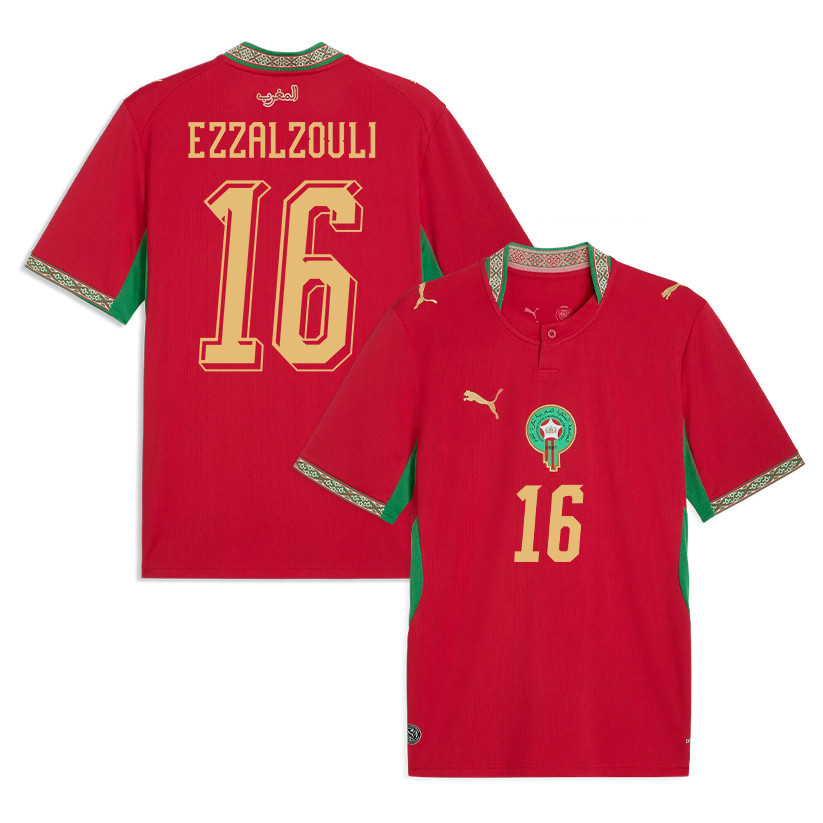 Abde Ezzalzouli 16 Morocco National Team 2026 Home Jersey - Red, Men - Jersey Teams