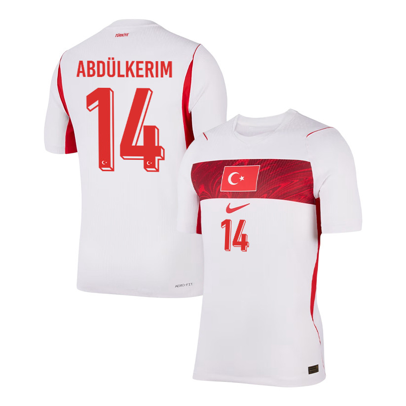 Abdulkerim Bardakci 14 Turkey National Team 2026 Away Jersey - White, Men - Jersey Teams