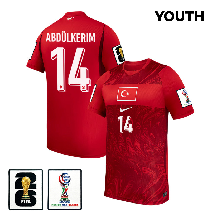 Abdulkerim Bardakci 14 Youth Turkey National Team 2026 Home Jersey - Red - Jersey Teams