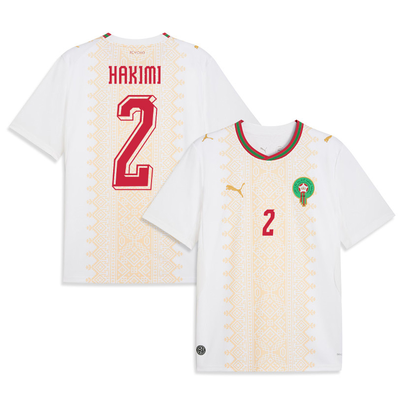 Achraf Hakimi 2 Morocco National Team 2026 Away Jersey - White, Men - Jersey Teams