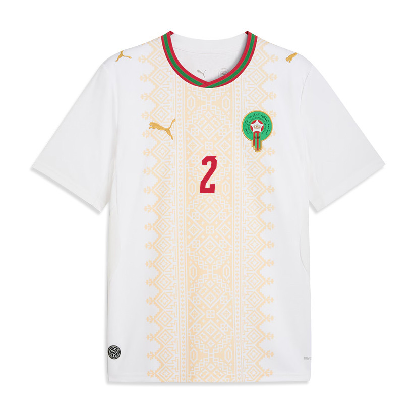 Achraf Hakimi 2 Morocco National Team 2026 Away Jersey - White, Men - Jersey Teams