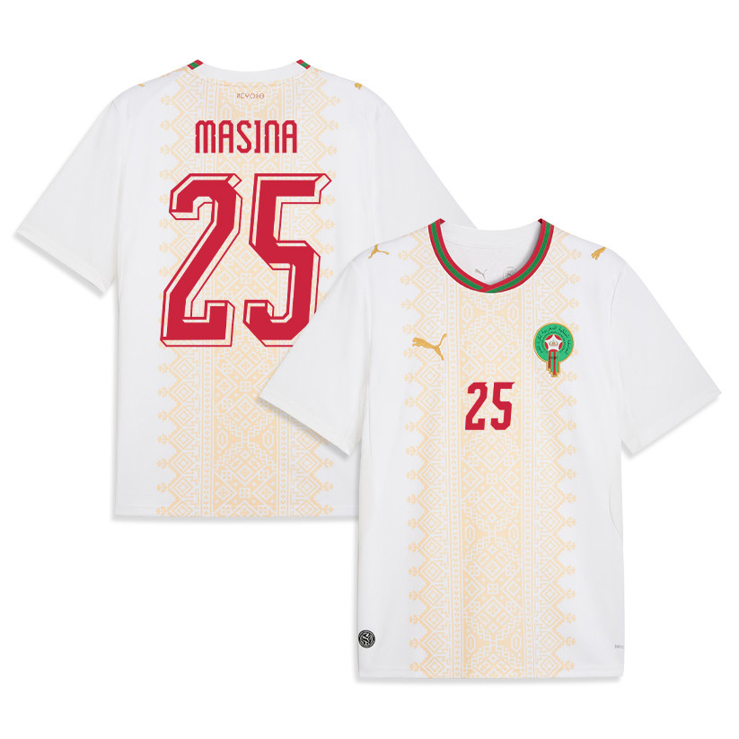 Adam Masina 25 Morocco National Team 2026 Away Jersey - White, Men - Jersey Teams