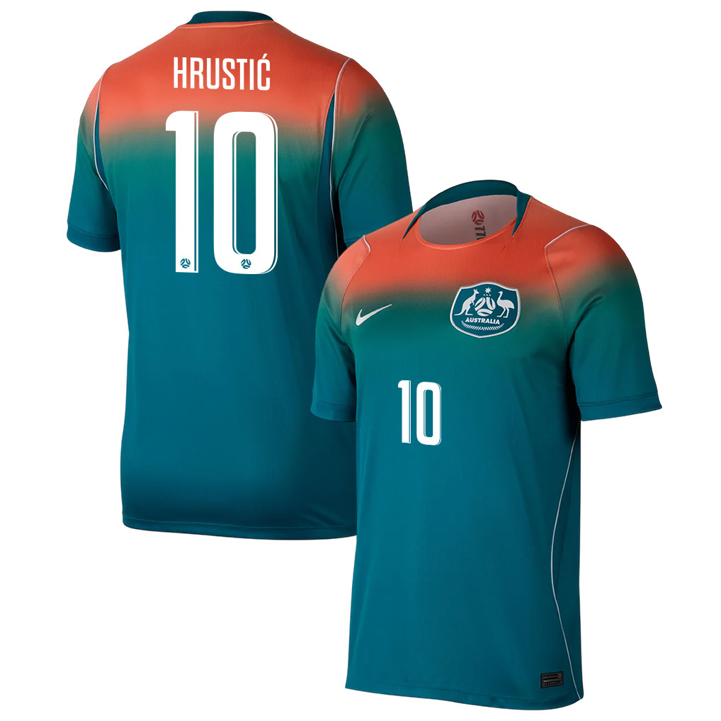 Ajdin Hrustić 10 Australia National Team 2026 Away Jersey - Teal, Men - Jersey Teams