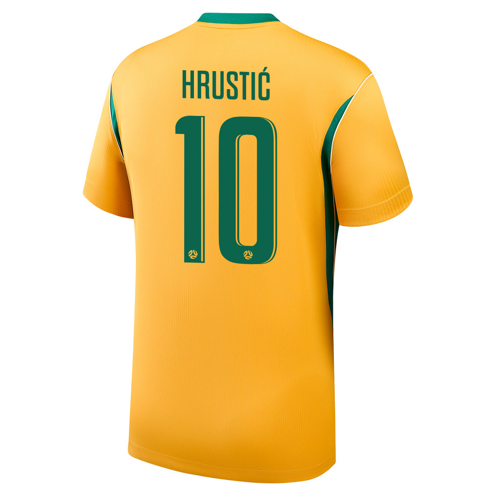 Ajdin Hrustić 10 Australia National Team 2026 Home Jersey - Yellow, Men - Jersey Teams