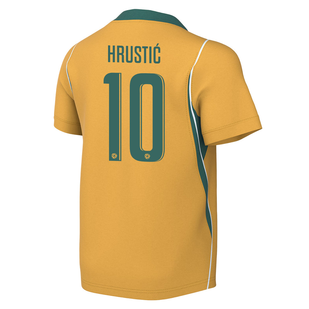 Ajdin Hrustić 10 Youth Australia National Team 2026 Home Jersey - Yellow - Jersey Teams