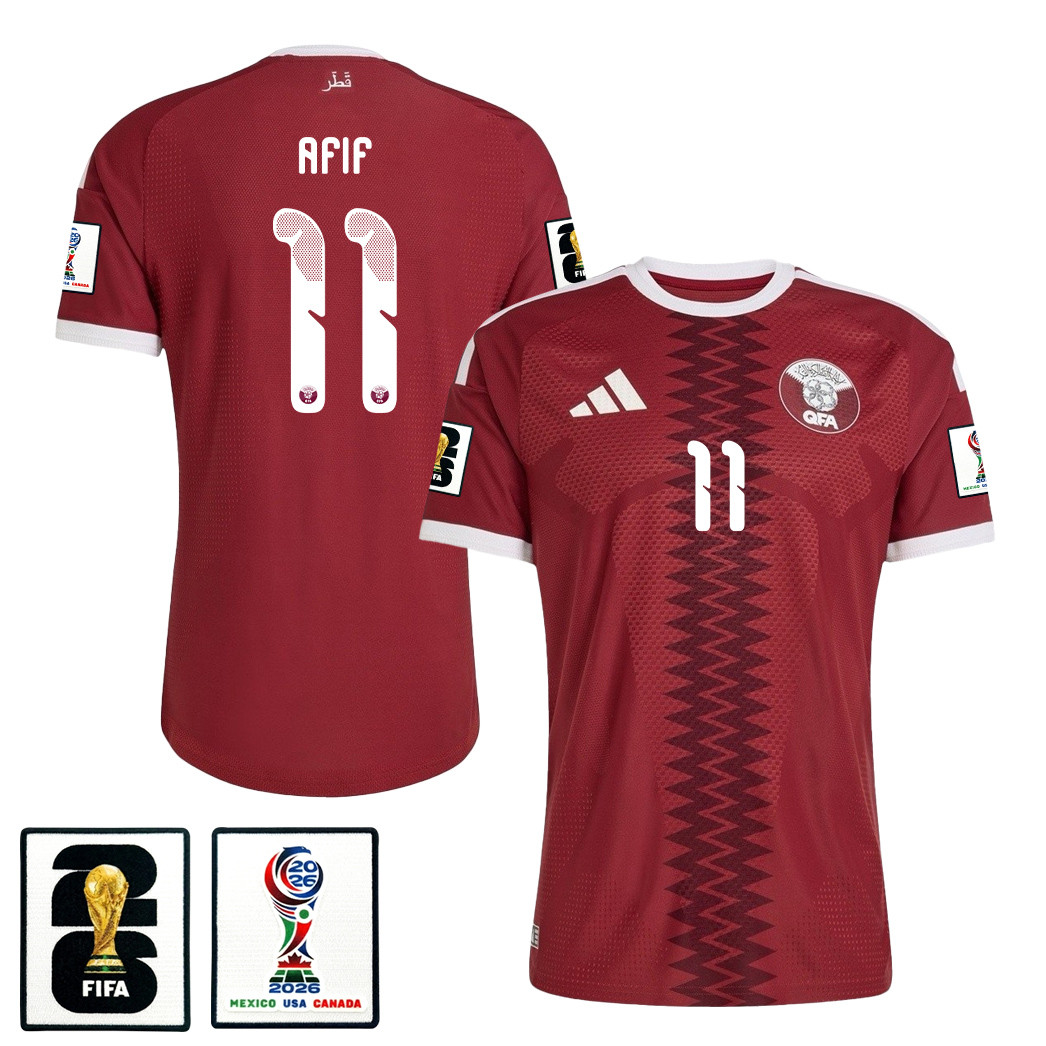 Akram Afif 11 Qatar National Team 2026 Home Jersey - Red, Men - Jersey Teams