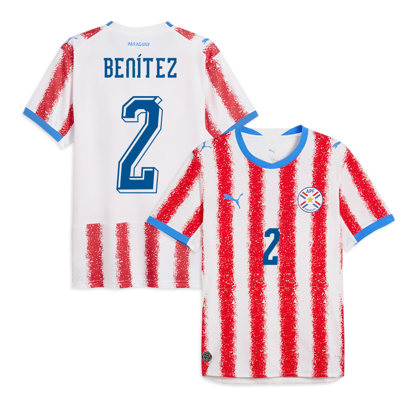 Alan Benítez 2 Paraguay National Team 2026 Home Jersey - White/Red, Men - Jersey Teams