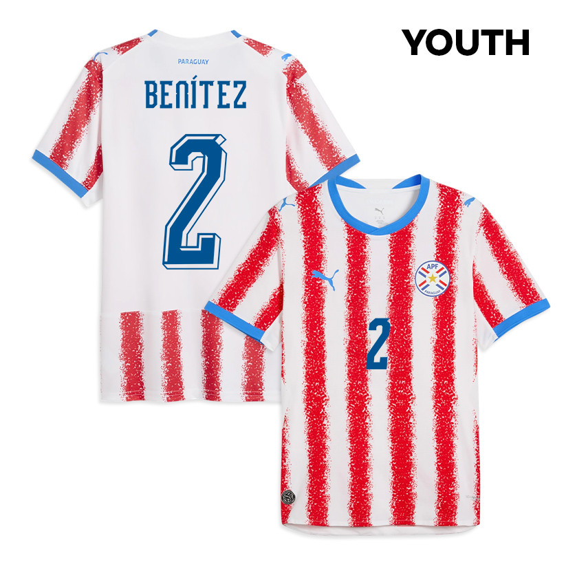 Alan Benítez 2 Youth Paraguay National Team 2026 Home Jersey - White/Red - Jersey Teams