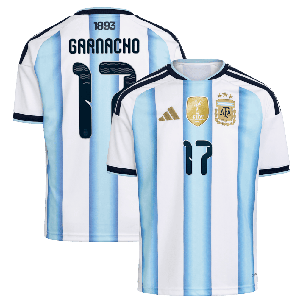Alejandro Garnacho 17 Argentina National Team FIFA x World Cup 2026 Home YOUTH Jersey - White - Jersey Teams