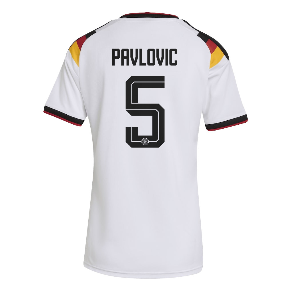 Aleksandar Pavlovic 5 Women's Germany National Team 2026 Home Jersey - White - Jersey Teams