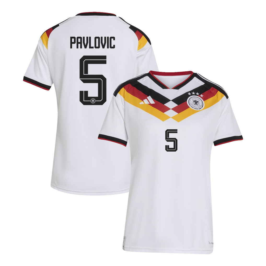 Aleksandar Pavlovic 5 Women's Germany National Team 2026 Home Jersey - White - Jersey Teams