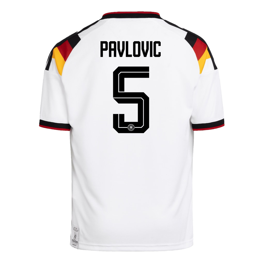 Aleksandar Pavlovic 5 Youth Germany National Team 2026 Home Jersey - White - Jersey Teams