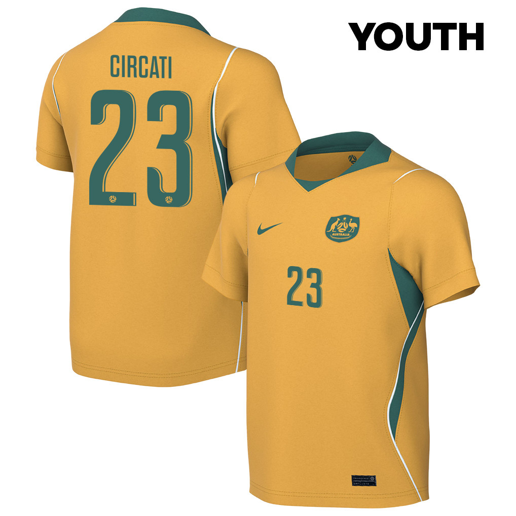 Alessandro Circati 23 Youth Australia National Team 2026 Home Jersey - Yellow - Jersey Teams