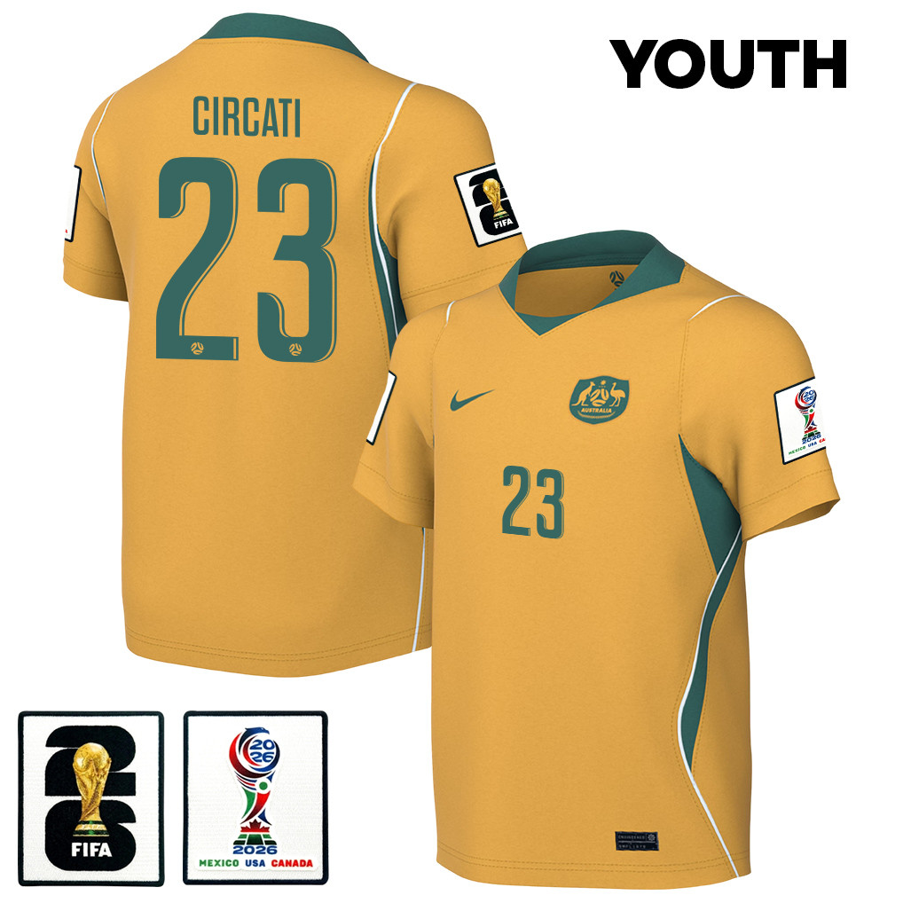 Alessandro Circati 23 Youth Australia National Team 2026 Home Jersey - Yellow - Jersey Teams
