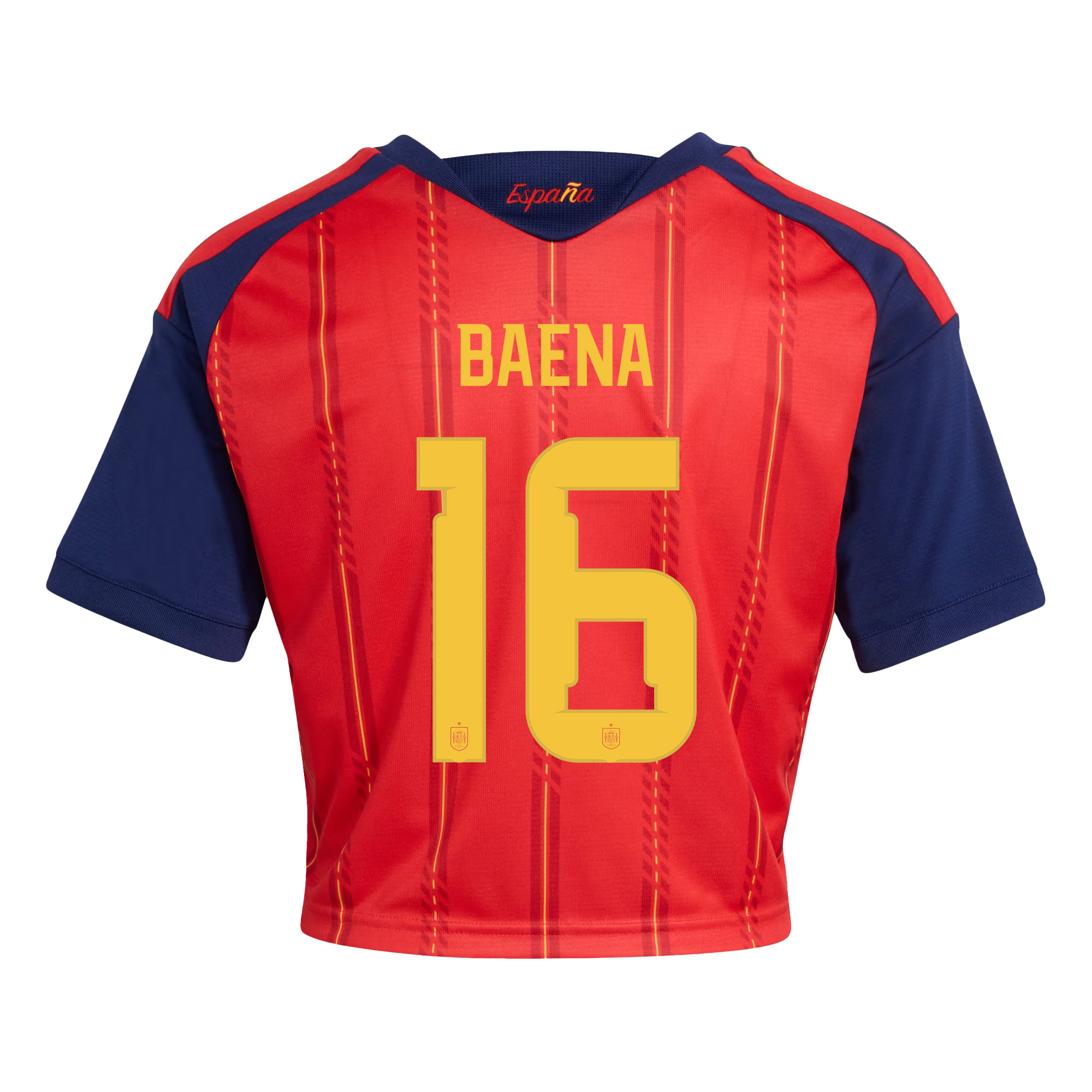 Alex Baena 16 Spain 2026 Home Women’s Cropped Jersey - Red - Jersey Teams