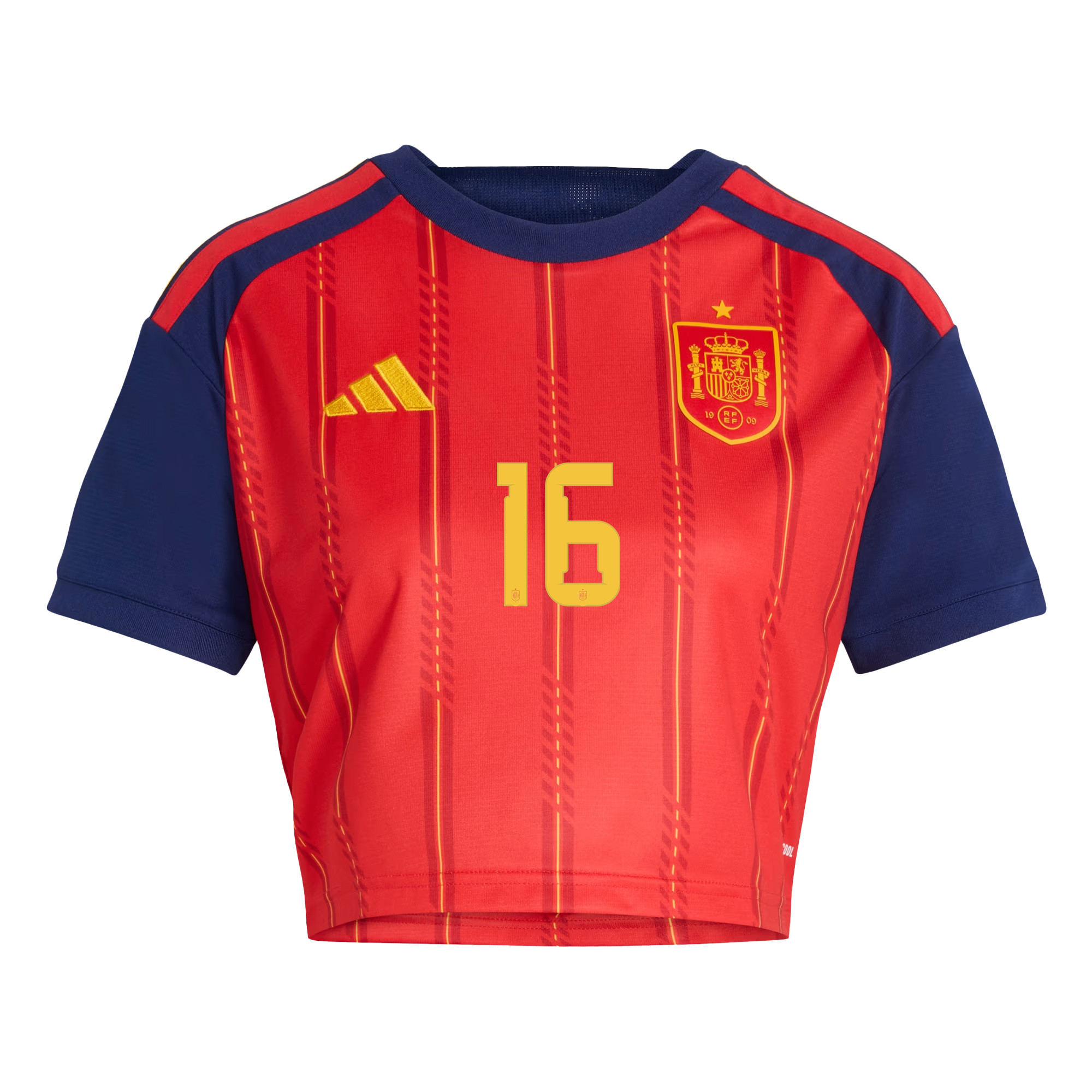 Alex Baena 16 Spain 2026 Home Women’s Cropped Jersey - Red - Jersey Teams