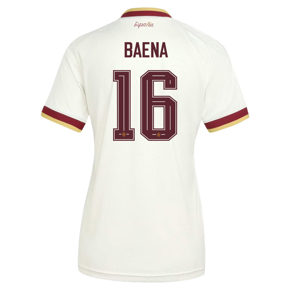 Alex Baena 16 Women's Spain National Team 2026 Away Jersey - White - Jersey Teams