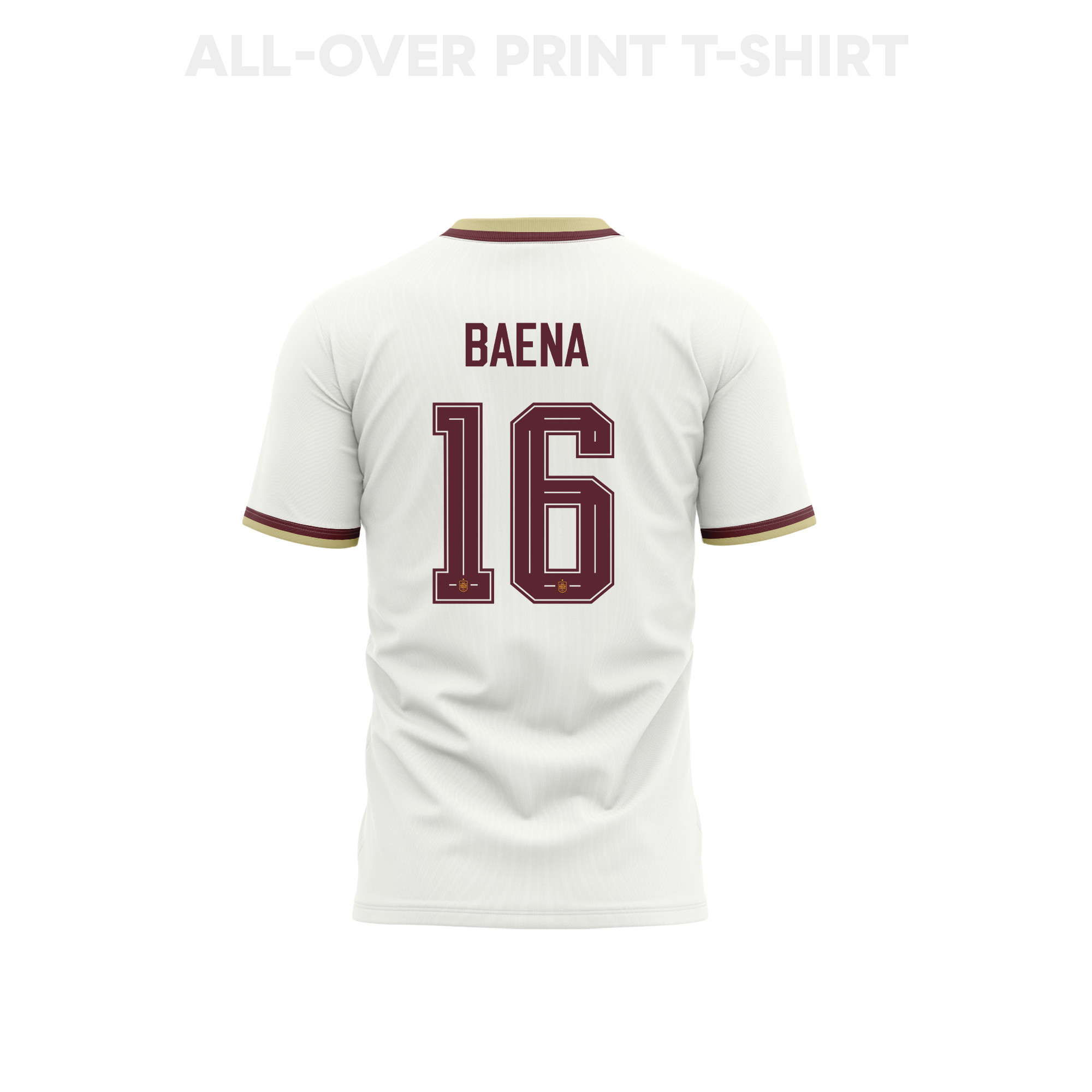 Alex Baena 16 Youth Spain 2026 Away 3D T-shirt Fully Printed – White - Jersey Teams
