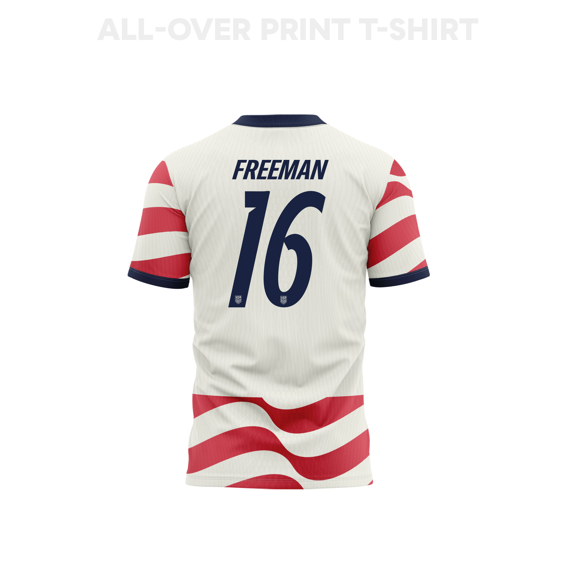 Alex Freeman 16 USMNT 2026 Home 3D T-Shirt Fully Printed – Unisex, White/Red - Jersey Teams
