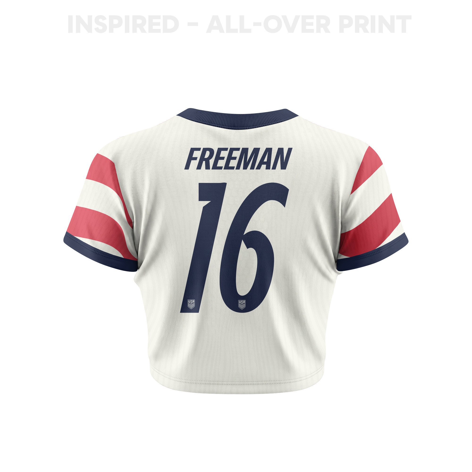 Alex Freeman 16 Women's USMNT 2026 Home All-Over Print Cropped Jersey - Jersey Teams